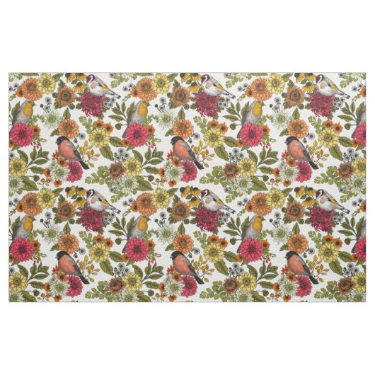 Gartenvögel und Blume 1 Stoff (Fat Quarter (45,7 x 55,9 cm))
