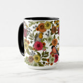 Gartenvögel und Blume 1 Tasse (Vorderseite Links)