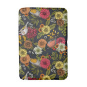 Gartenvögel und Blume 2 Badematte (Vorderseite Vertikal)