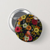 Gartenvögel und Blume 2 Button (Vorne & Hinten)