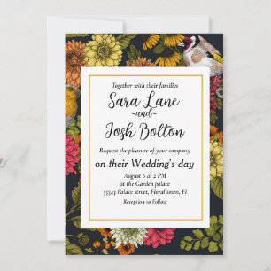 Gartenvögel und Blume 2 Einladung