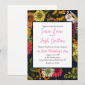 Gartenvögel und Blume 2 Einladung (Vorne/Hinten)