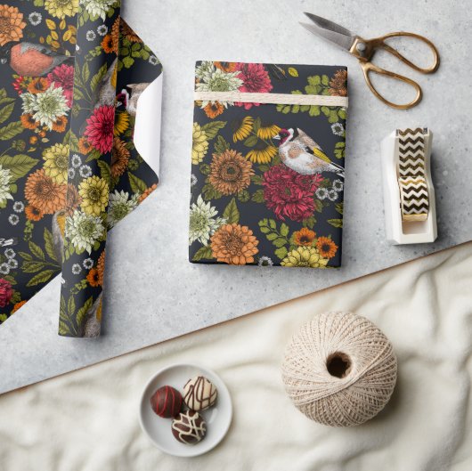 Gartenvögel und Blume 2 Geschenkpapier (Basteln)