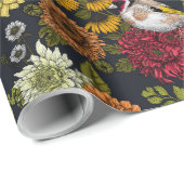 Gartenvögel und Blume 2 Geschenkpapier (Rolleneckpunkt)