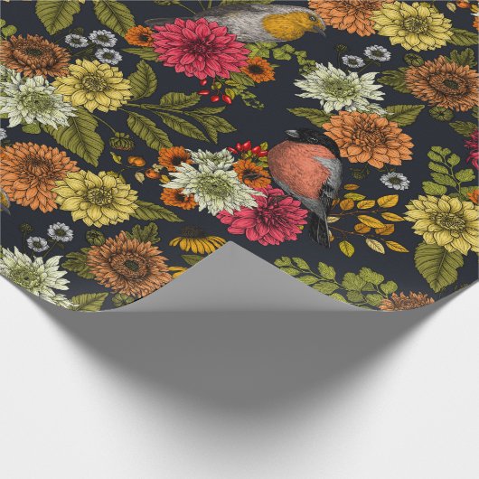 Gartenvögel und Blume 2 Geschenkpapier (Ecke)