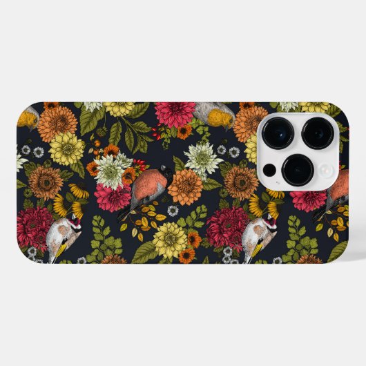 Gartenvögel und Blume 2 iPhone Hülle (Rückseite (Horizontal))