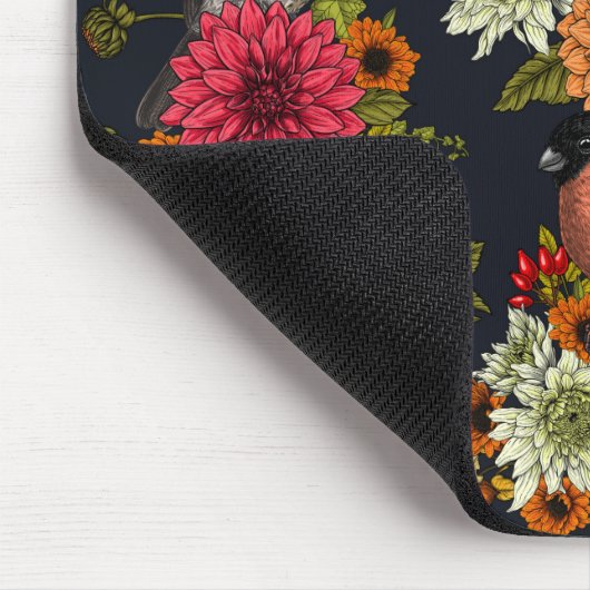 Gartenvögel und Blume 2 Mousepad (Ecke)