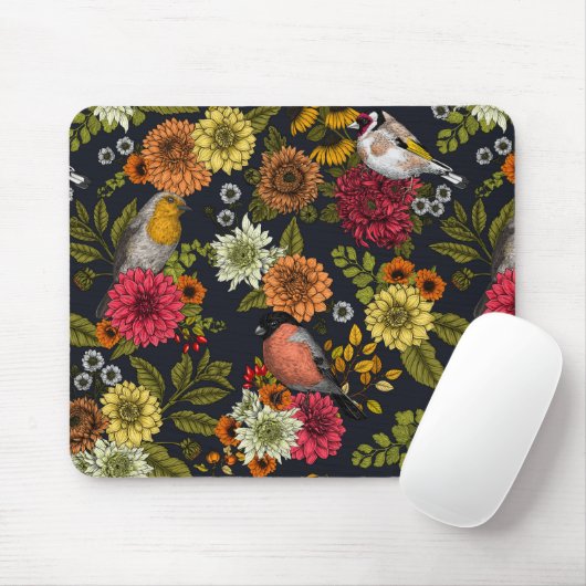 Gartenvögel und Blume 2 Mousepad (Mit Mouse)