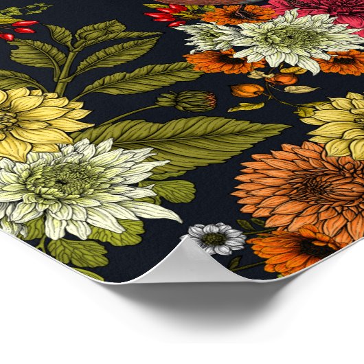 Gartenvögel und Blume 2 Poster (Ecke)