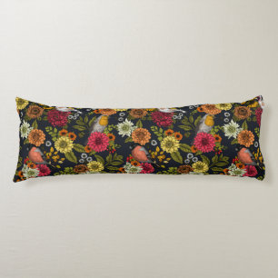 Gartenvögel und Blume 2 Seitenschläferkissen