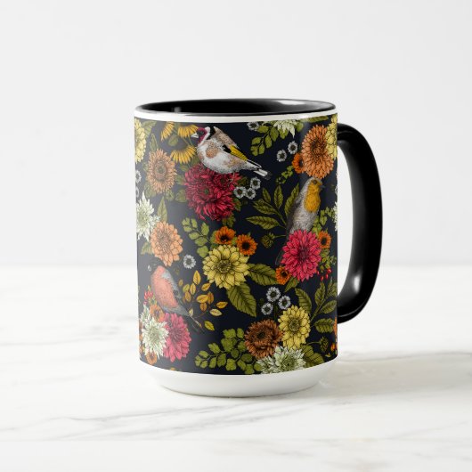 Gartenvögel und Blume 2 Tasse (VorderseiteRechts)
