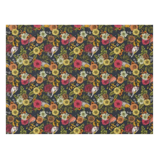 Gartenvögel und Blume 2 Tischdecke (Vorderseite (Horizontal))