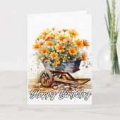 Gartenwagen voll von schönen, frischen Blume Karte (Vorderseite)