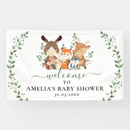 Gartenwaldtiere Baby Dusche Banner