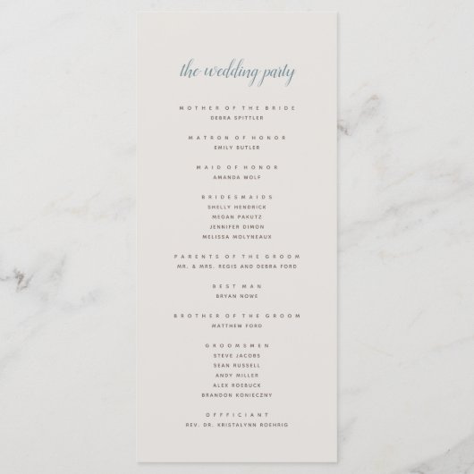 GartenWappen | Eggshell | Blumenfeier Programm (Rückseite)