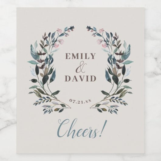 GartenWappen | Eggshell | GASTGESCHENK HOCHZEIT Weinetikett (Einzelnes Label)