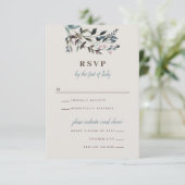 GartenWappen | Eggshell | Hochzeitsfeiern RSVP Karte (Stehend Vorderseite)