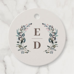 GartenWappen   Eggshell   Hochzeitsmonogramm Geschenkanhänger