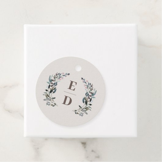 GartenWappen | Eggshell | Hochzeitsmonogramm Geschenkanhänger (Beispiel)