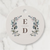 GartenWappen | Eggshell | Hochzeitsmonogramm Geschenkanhänger (Vorderseite)