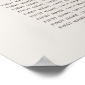 GartenWappen | Eggshell | Hochzeitssitzdiagramm Poster (Ecke)