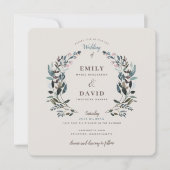 GartenWappen | Eggshell | Square Wedding Einladung (Vorderseite)