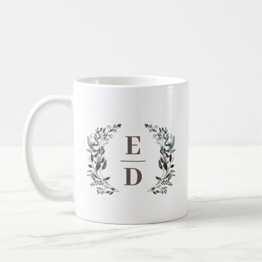 GartenWappen | Floral Wedding Monogram Kaffeetasse (Links)