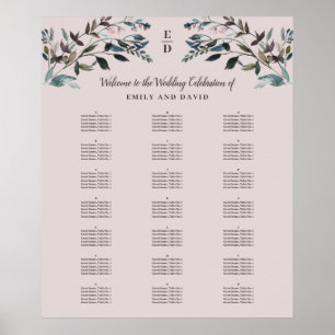 GartenWappen Mauve Alphabetisch Seekarte Poster
