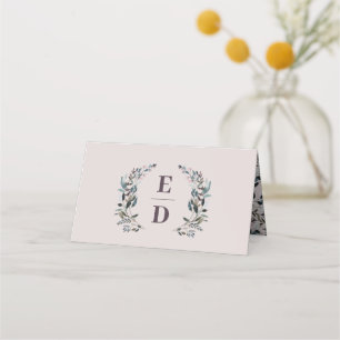GartenWappen Mauve Lila Wedding Monogram Table Platzkarte