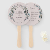 GartenWappen | Mauve Lila Wedding Party Programm Fächer (Vorne und Hinten)