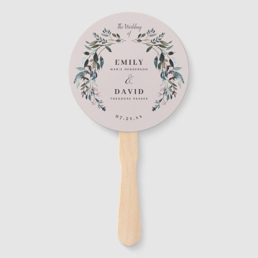 GartenWappen | Mauve Lila Wedding Party Programm Fächer (Vorderseite)