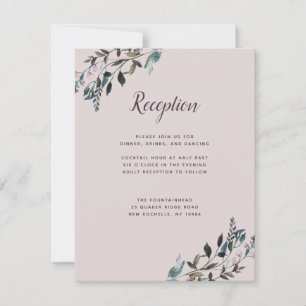GartenWappen Mauve Lila Wedding Reception Info RSVP Karte