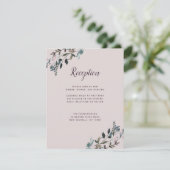 GartenWappen | Mauve Lila Wedding Reception Info RSVP Karte (Stehend Vorderseite)