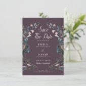 GartenWappen | Mauve Lila Wedding Save the Date (Stehend Vorderseite)