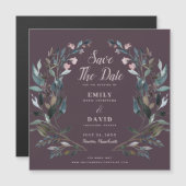 GartenWappen | Mauve Lila Wedding Save the Date Magneteinladung (Vorne/Hinten)