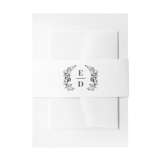 GartenWappen | Mauve Wedding Monogram Lila Einladungsbanderole (Vorderseite Beispiel)