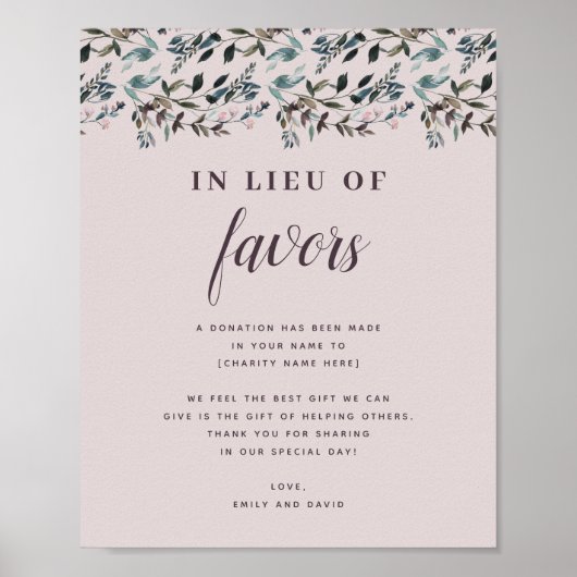 GartenWappen | Mauve Wedding Spende Wohltätigkeit Poster (Vorne)