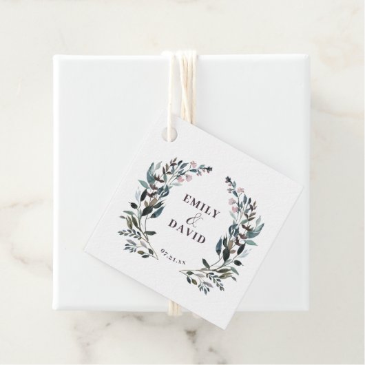 GartenWappen | Rustic Kraft Floral Wedding Names Geschenkanhänger (Beispiel)