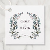 GartenWappen | Rustic Kraft Floral Wedding Names Geschenkanhänger (Vorderseite)