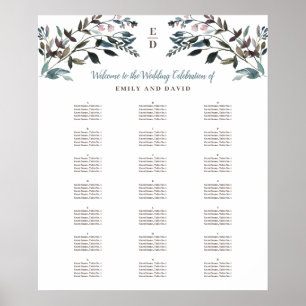 GartenWappen   weiß   Alphabetische Sitztabelle Poster