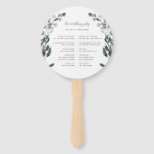 GartenWappen | White Blue Wedding Party Programm Fächer (Rückseite)