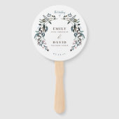 GartenWappen | White Blue Wedding Party Programm Fächer (Vorderseite)