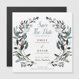 GartenWappen | White Blue Wedding Save the Date Magneteinladung