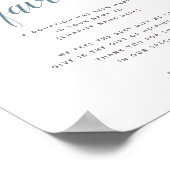 GartenWappen | White Blue Wedding Spende Wohltätig Poster (Ecke)