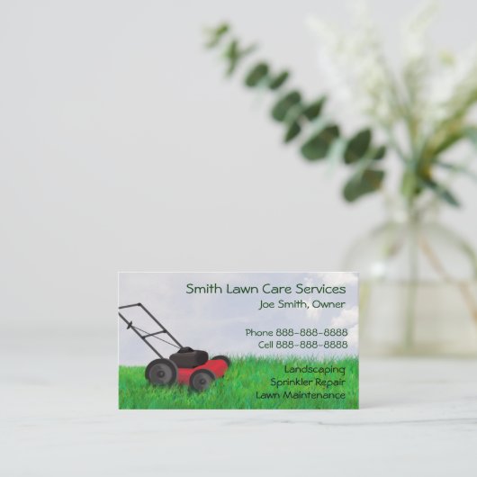 Gartenwartung bietet Visitenkarte (Stehend Vorderseite)