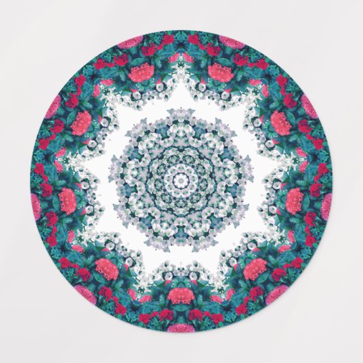 Gartenwasserbrunnen Rote Blume Mandala Etiketten (Design 2)