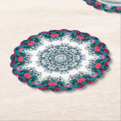 Gartenwasserbrunnen Rote Blume Mandala Untersetzer (angewinkelt)