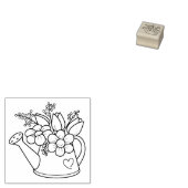 Gartenwasserdose mit Blume 2 Gummistempel (Stempel)