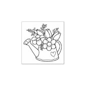Gartenwasserdose mit Blume 2 Gummistempel (Prägung)