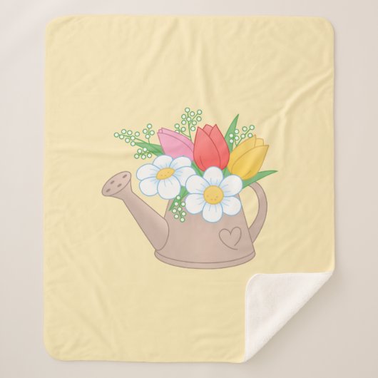 Gartenwasserdose mit Blume auf Gelb Sherpadecke (Vorderseite)